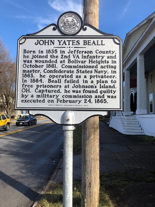 John Yates Beall Highway Historical Marker 