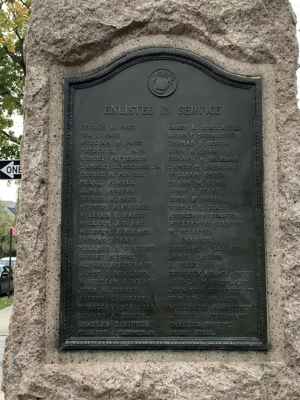 Plaque on right side