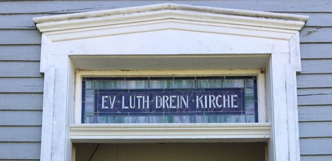 Stained glass insert over front door