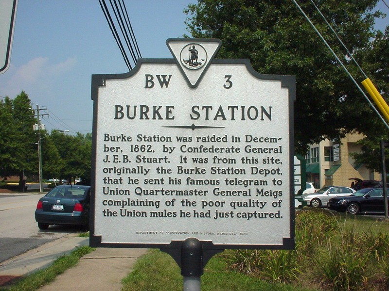 "Burke Station" marker at the Burke's Station site