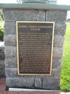 Photograph of the George Washington Historical Marker at Monument Park.