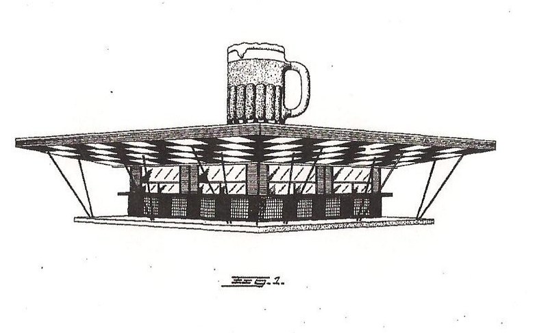 Frostop design with the giant mug, patented in 1954