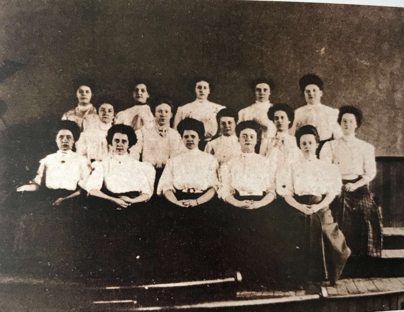 The women of the first graduating class at Westminster College 