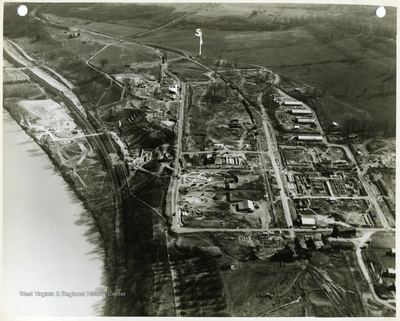 Aerial view from 700 feet (pointing south) of the Ordnance Works, taken in April 1941