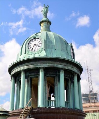 The dome on top of the courthouse, which underwent a restoration.