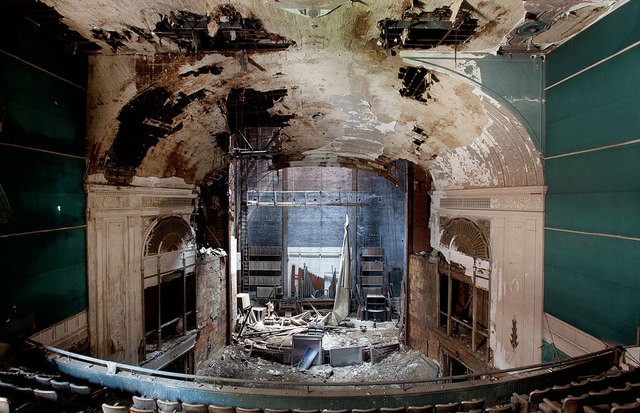 The Paramount/Liberty Theater shortly before demolition 