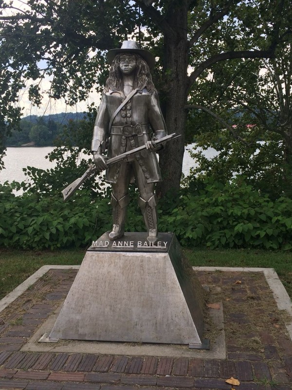 "Mad" Anne Bailey statue located along Point pleasant bike trail and floodwall.