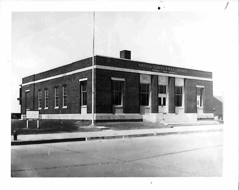 Black and white photograph of post office