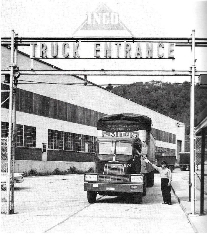 The plant's truck entrance, circa 1962