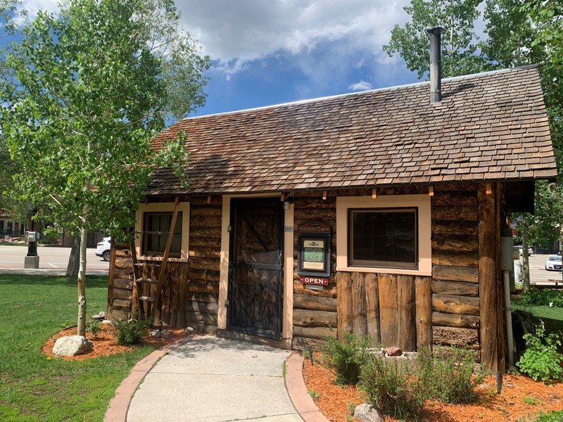 Exterior of the Niemoth Cabin, situated in the Frisco Historic Park. Circa June, 2020. 