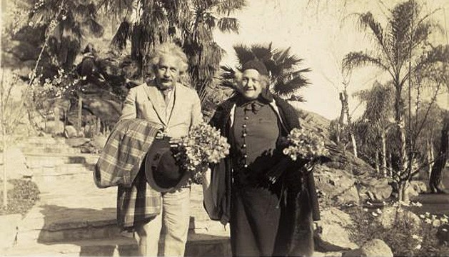 people, standing, smiling, Einstein, trees