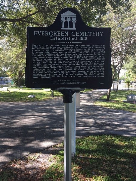 Evergreen Cemetery was established in 1910 or 1911 and is one of the oldest cemeteries in the county.