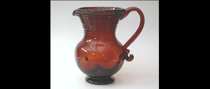 Milk Jug, Unidentified, Saratoga, New York, United States, about 1850.