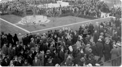 A large crowd gathered for the opening of the reopening of the Menagerie at Central Park, December 2, 1934. Photo by Alajos Schuszler; courtesy of the Parks Photo Archive, Neg. 4602.