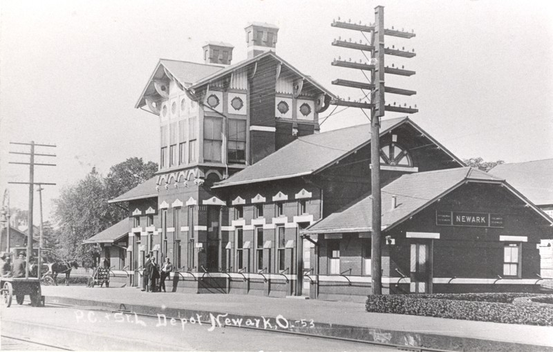 Pennsylvania Railroad passenger station, located on Walnut Street in downtown Newark.