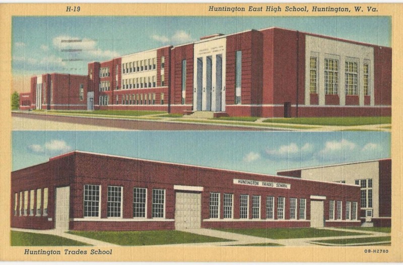 Huntington East High School postcard