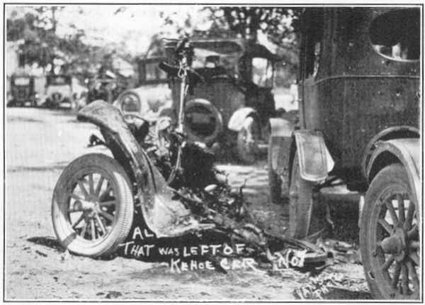 All that remained of Kehoe's car after the explosion