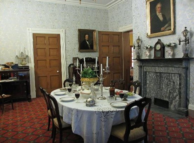 Inside the Wheatland mansion.