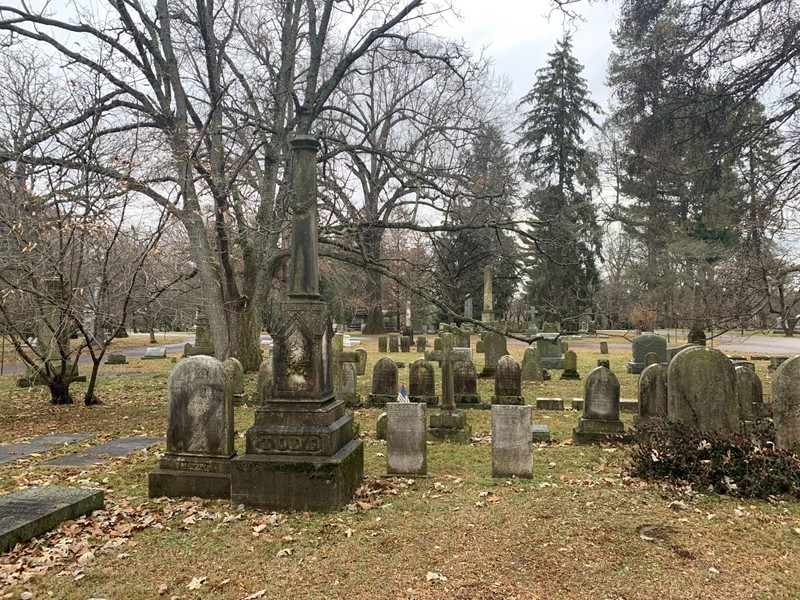 The Todd family takes up a large space in Section F, right next to Henry Clay's monument, in the cemetery 