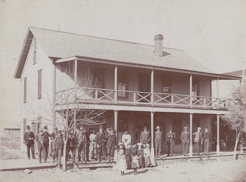 Gathering in front of Grand Central Hotel