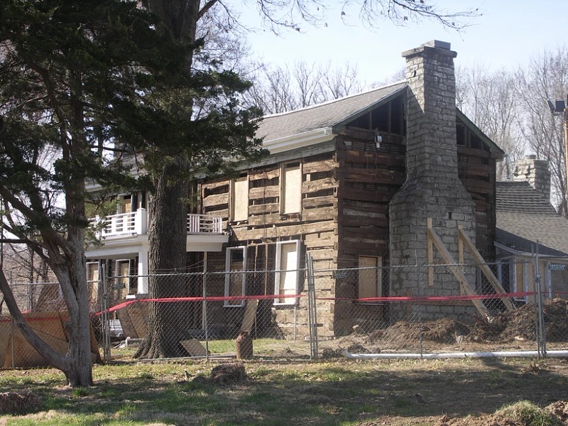 The original structure of the home was exposed during renovation