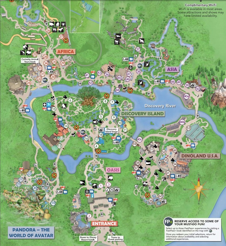 Park Map of Disney's Animal Kingdom (TODAY)