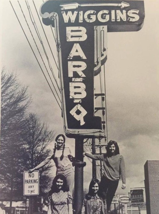 The Fifth Avenue Wiggins sign in the 1974 Huntington East High School yearbook