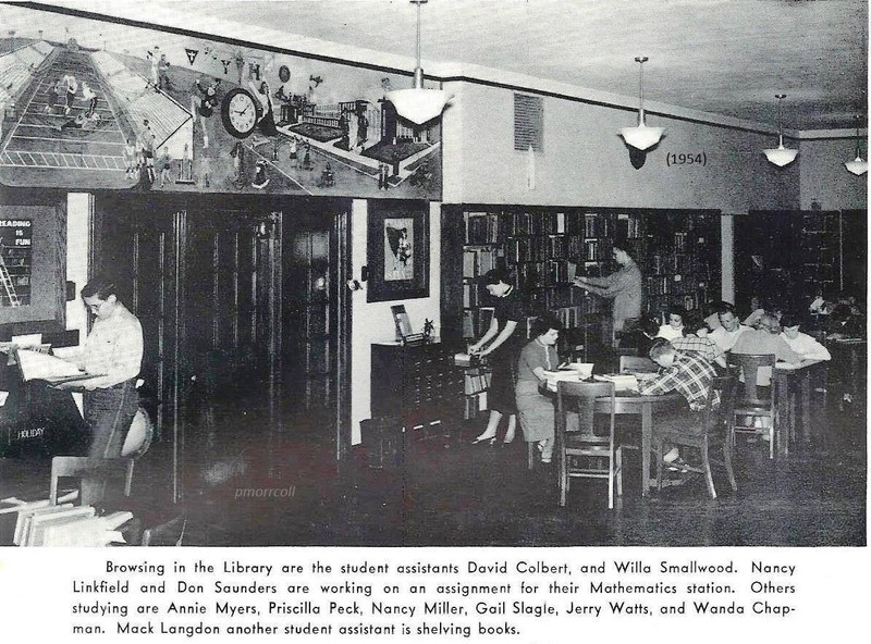 Inside the HEHS library, 1954