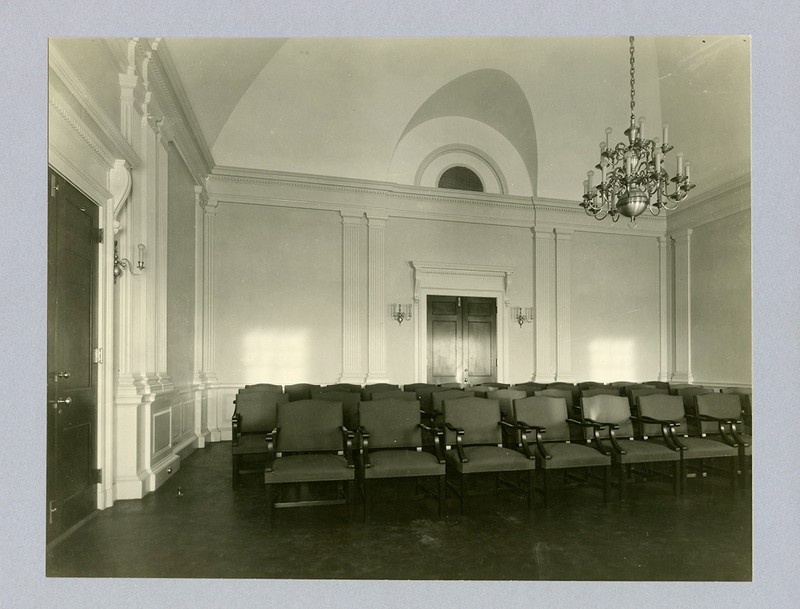 Samuel Phillips Hall faculty room. Photograph by Arthur Haskell