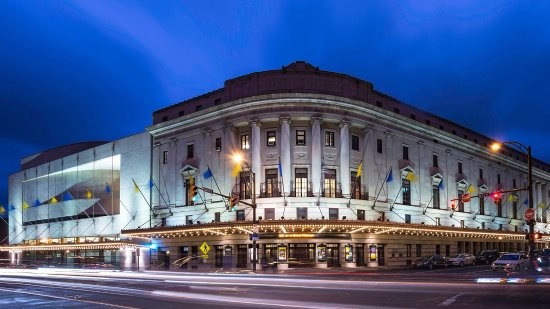 Eastman Theatre at night