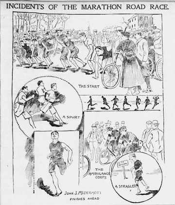 Boston Globe Clipping of First Boston Marathon (1897)