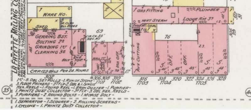 Underwood Building ("Ins. Off.") connected internally to new brick building to west by 1899 (Sanborn Map Company p. 11)