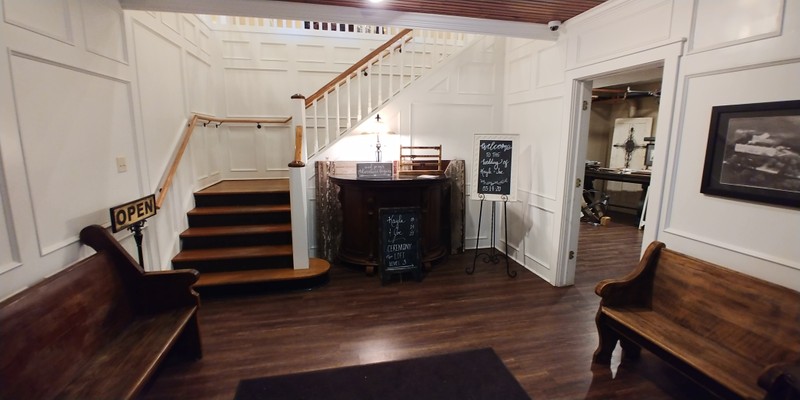 The lobby at the Barn. Photo taken May 6, 2020.