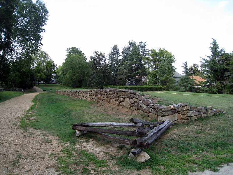 Only original section of the stone wall as it looks today