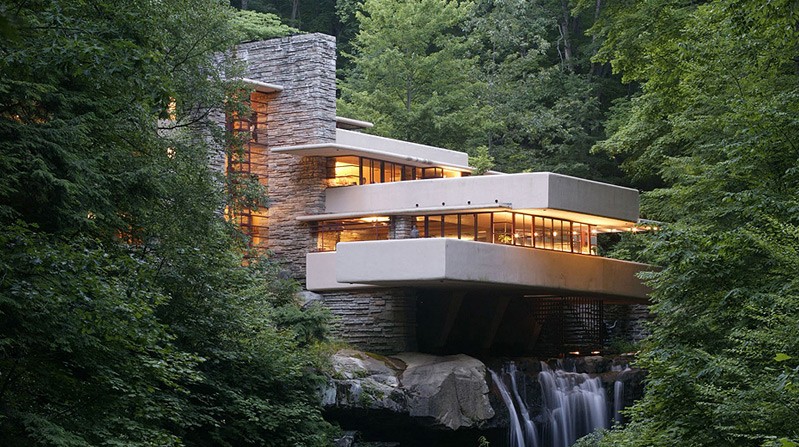 Fallingwater taken from its most popular perspective.  