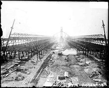 The pier as it appeared during construction in 1915.