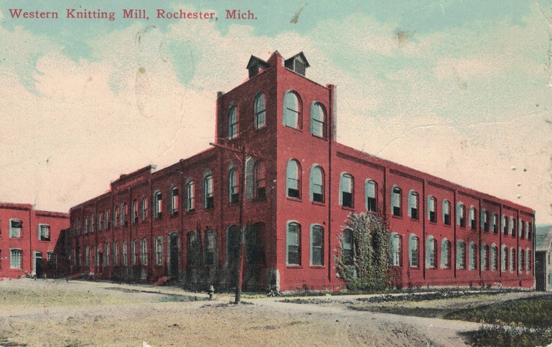 Western Knitting Mills, north and west elevations, ca. 1912