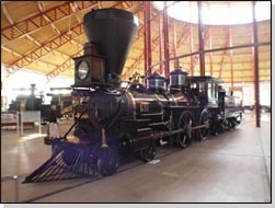 Restored locomotive in the Museum, among 7 others