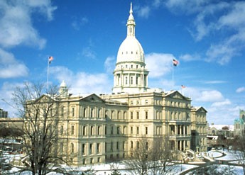 The Michigan State Capitol was built over seven years and features an interior filled with hand-painted murals and Victorian-era furnishings