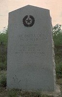 This historical marker is one of several interpretive elements on the Palo Alto Battlefield today