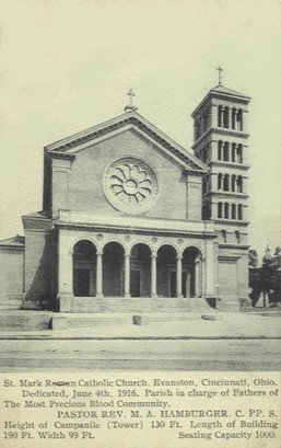 Clipping of a historic newspaper photograph of the front exterior of St. Mark's church