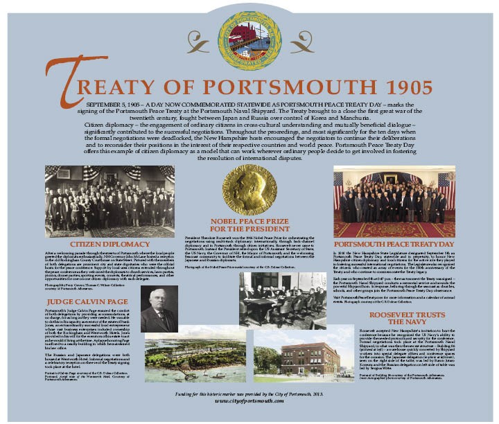 Treaty of Portsmouth Historic Marker