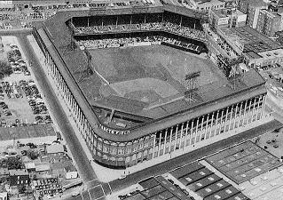 An aerial view of Ebbets Field