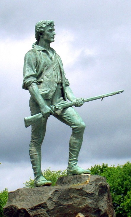 The Lexington Minuteman has stood this ground since the statue's dedication in 1900. 