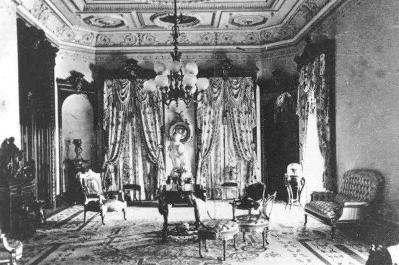 A historic photo of the Drawing Room in the Lockwood era