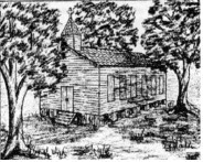 Image of what the 1st church was thought to look like