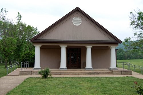 The Visitor Center and museum at Pilot Knob State Historic Park, which contains many artifacts from the battle and a diorama of the battlefield.