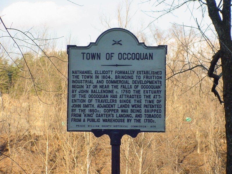 "Town of Occoquan" Marker at the Mill House