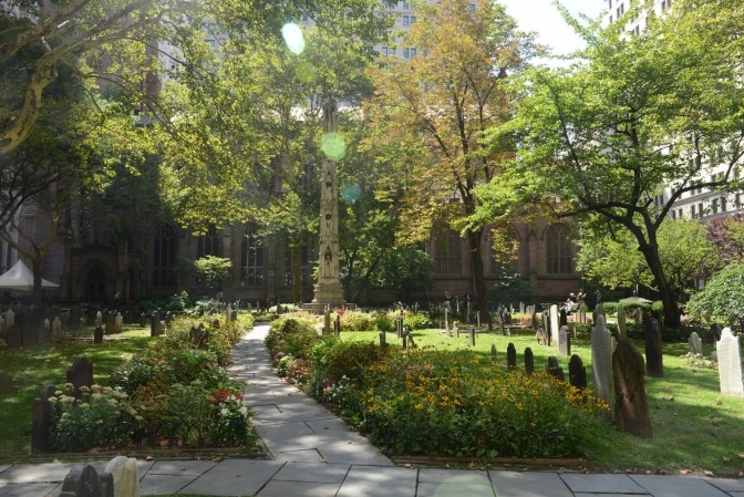 Trinity's churchyard serves as the final resting place for many historic figures from the colonial period to the 19th century.