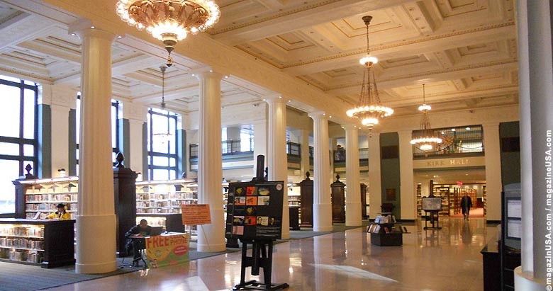 The main lobby of the library is one of the architectural gems of the city